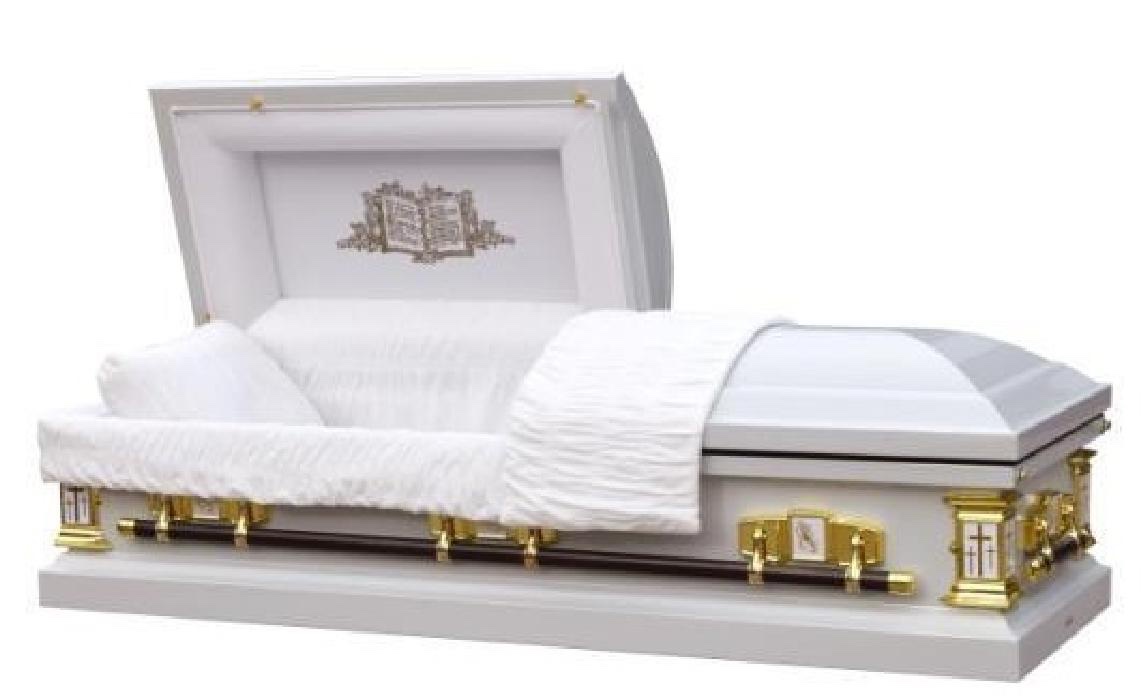 18 Gauge Steel Casket – White Cross