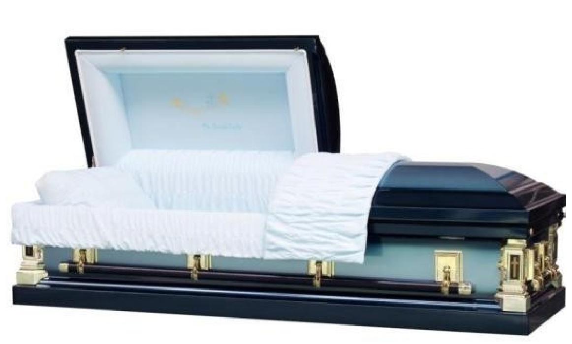 18 Gauge Steel Casket – Blue God’s Care Steel Casket