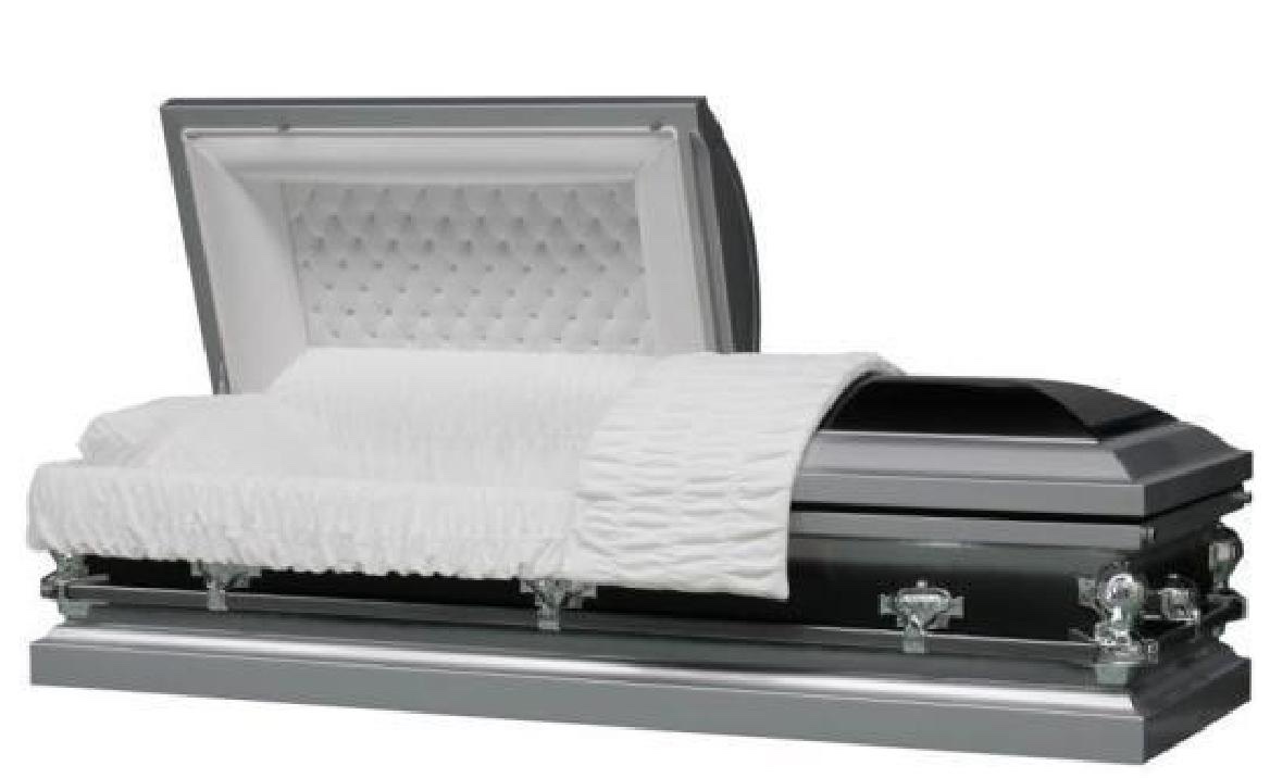18 Gauge Steel Casket – Silver Ebony Finish