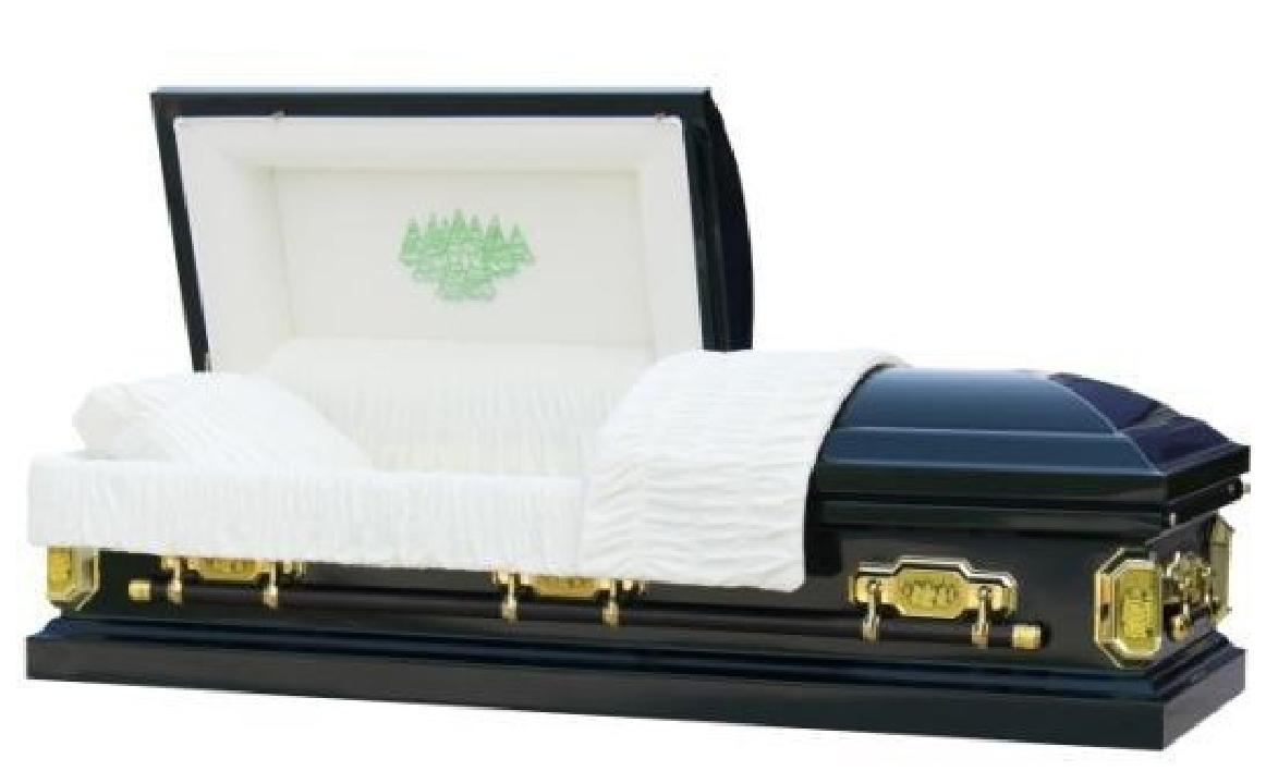 18 Gauge Steel Casket – Forest Green Finish