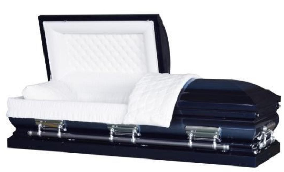 18 Gauge Steel Casket – Triton Blue Finish