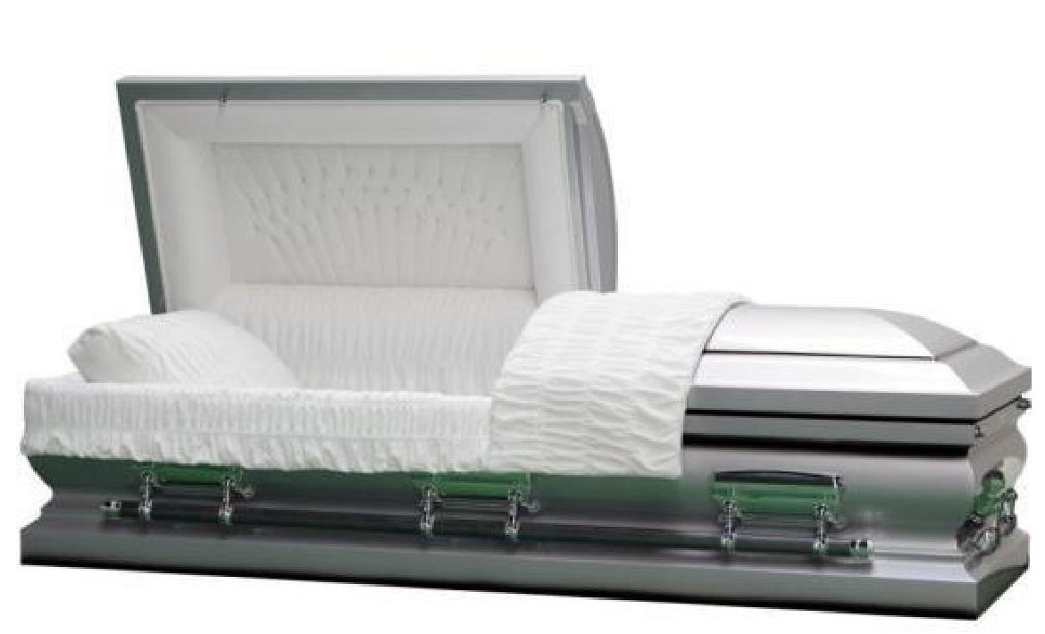 18 Gauge Steel Casket – Anthem Silver Finish