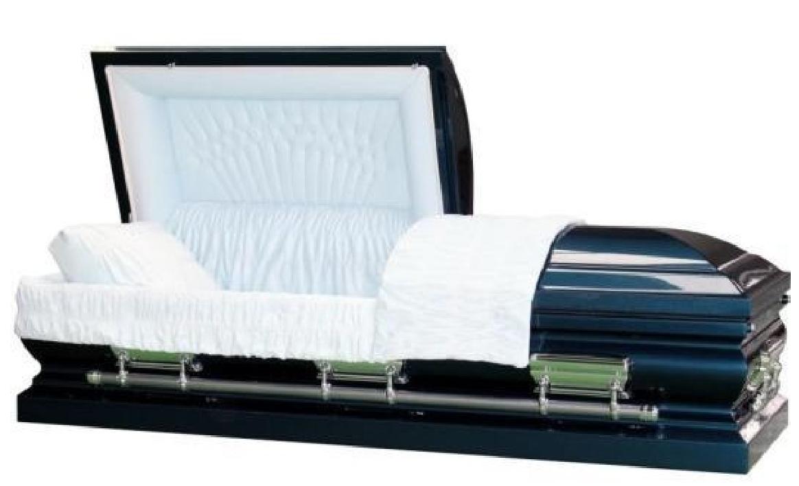 18 Gauge Steel Casket – Anthem Blue Finish