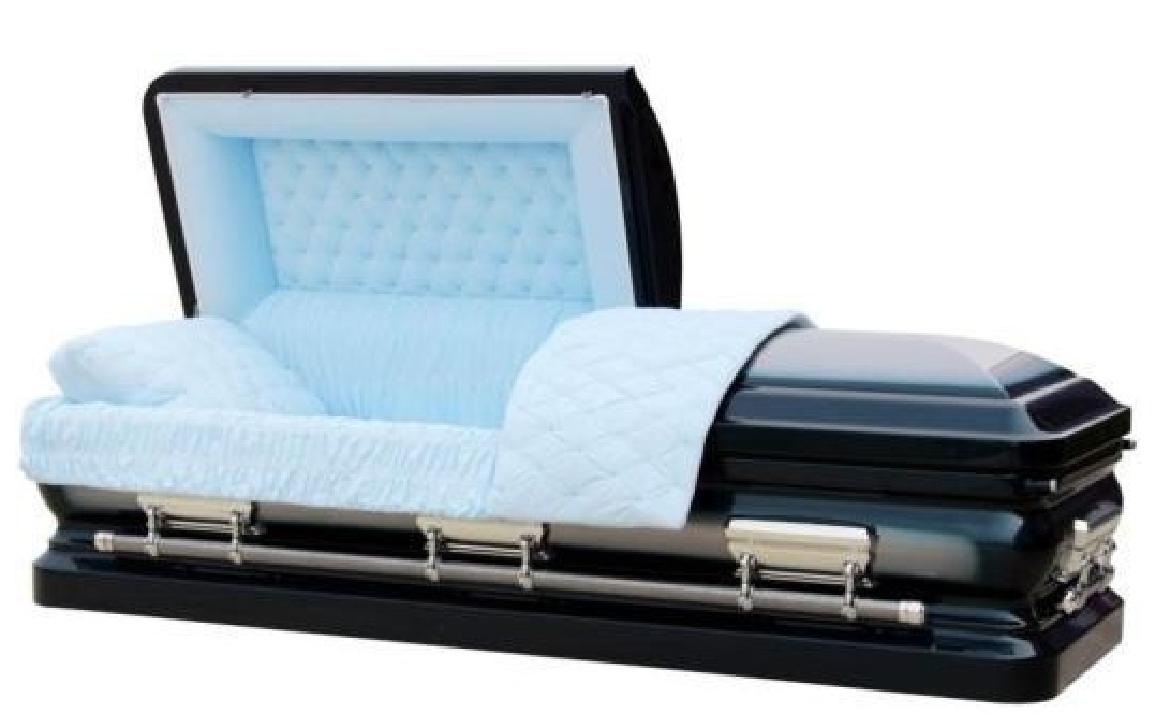 18 Gauge Steel Casket – Sapphire Blue Finish