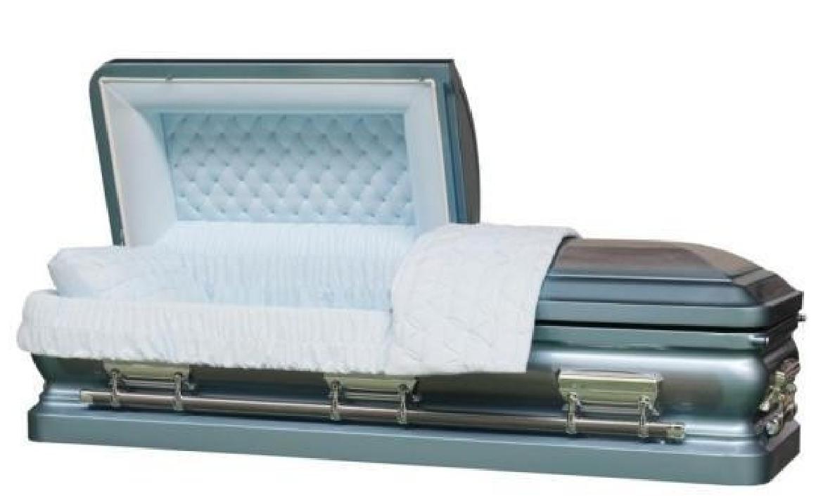 18 Gauge Steel Casket – Onyx Blue Brush Finish