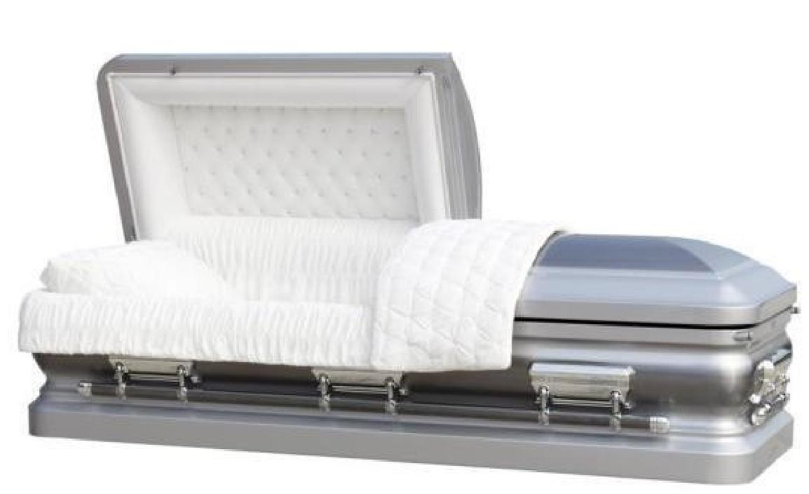 18 Gauge Steel Casket – Noble Platinum Brush Finish