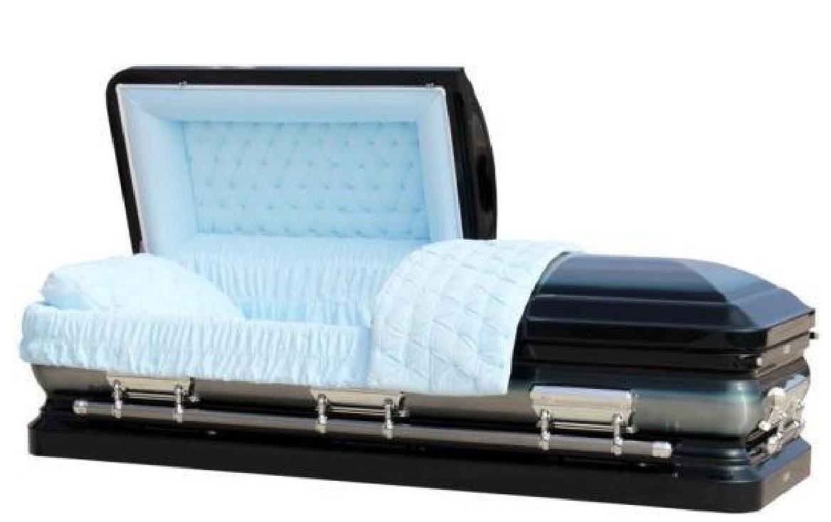 18 Gauge Steel Casket – Noble Blue Brush Finish