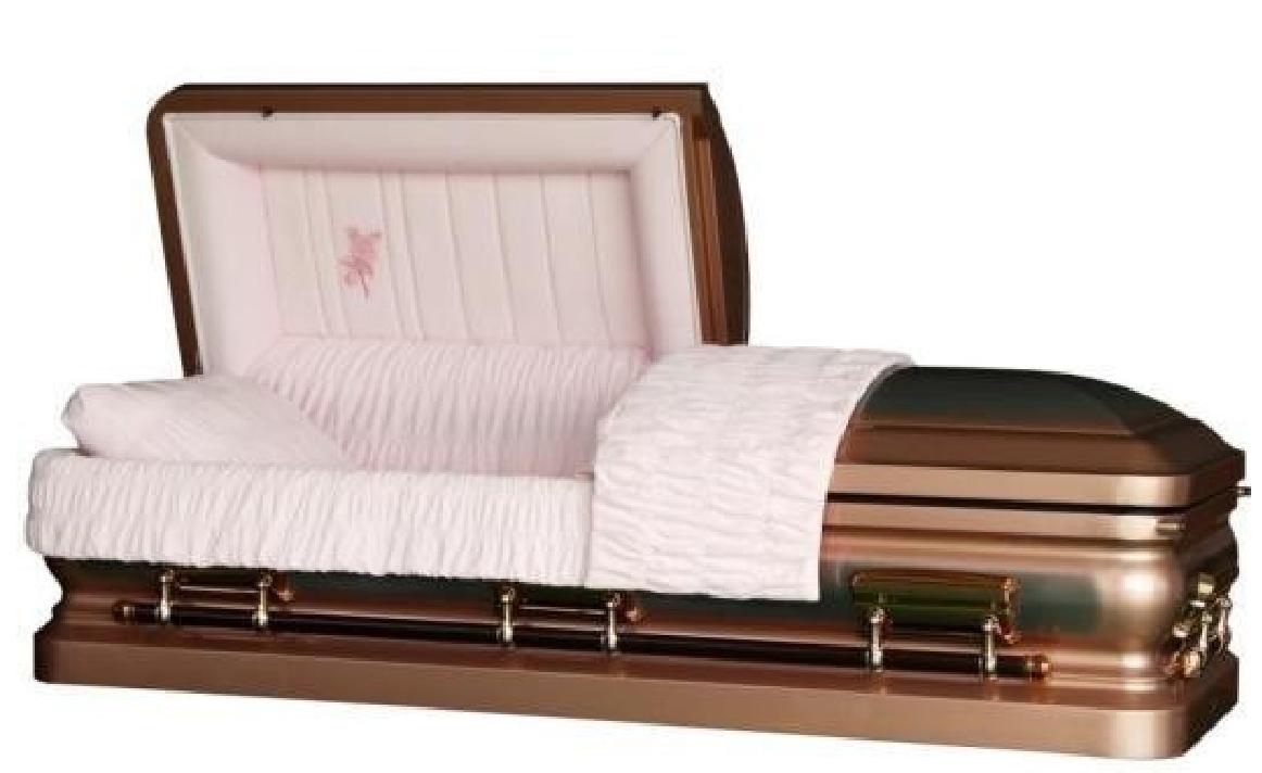 18 Gauge Steel Casket – Onyx Silver Rose Finish
