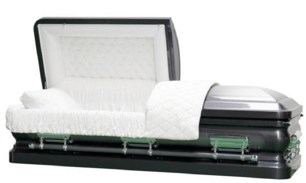 18 Gauge Steel Casket – Onyx Gunmetal Brush Finish