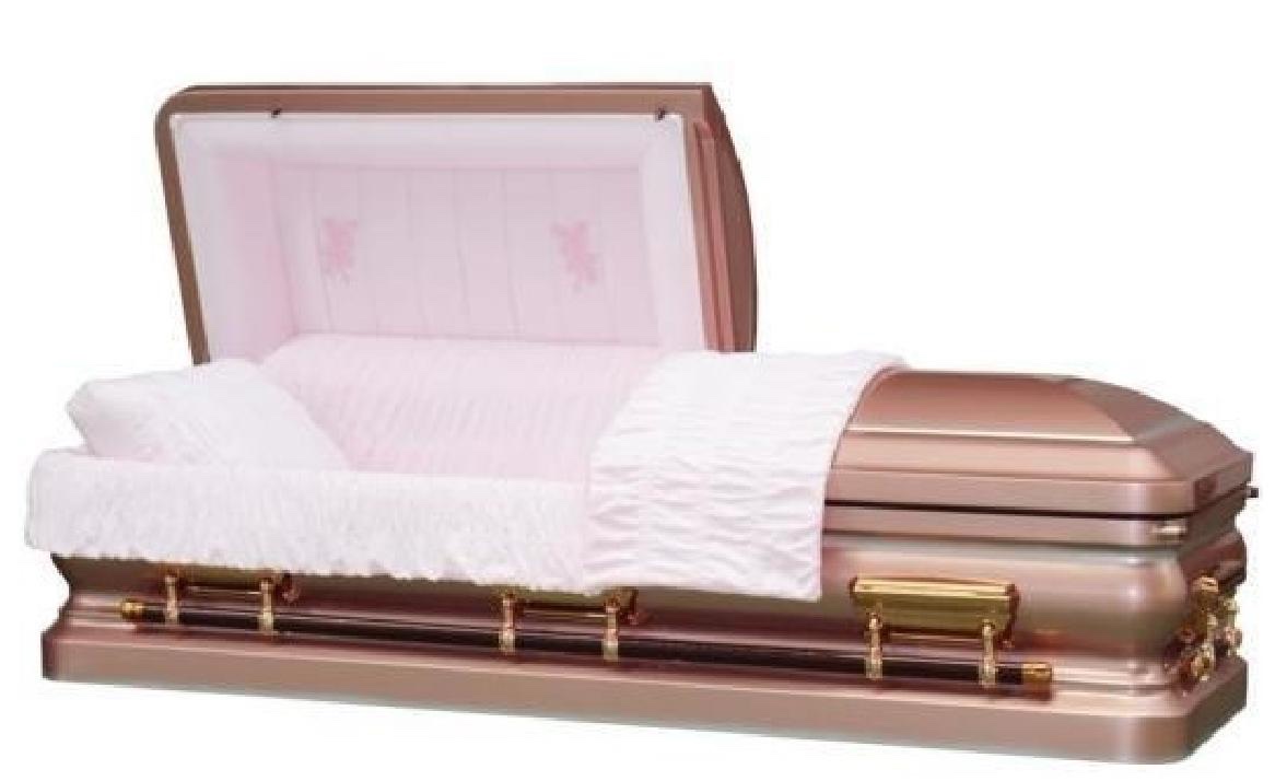 18 Gauge Steel Casket – Platinum Rose Finish
