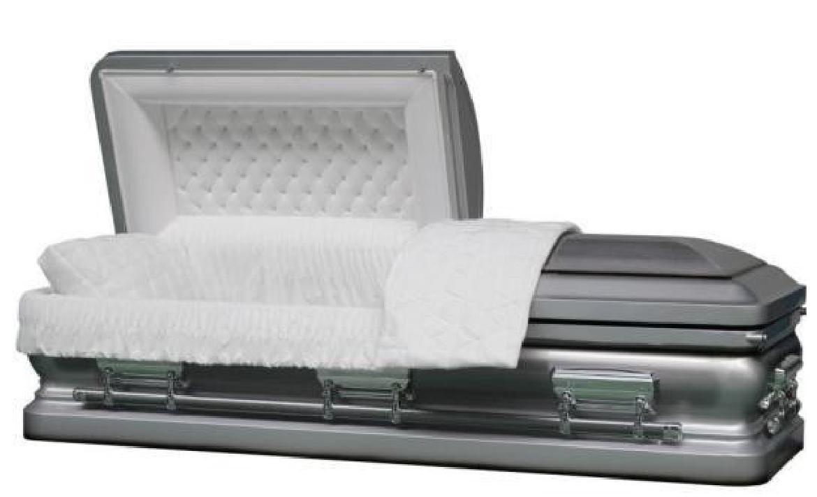 18 Gauge Steel Casket – Sterling Silver Finish