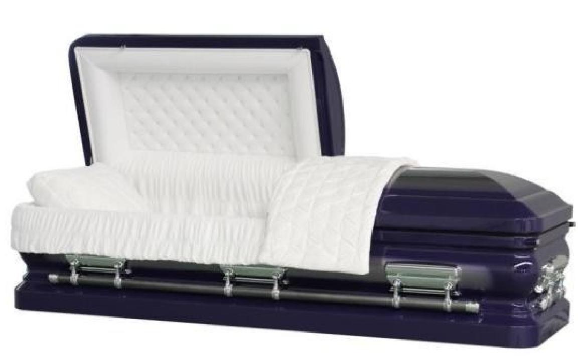 18 Gauge Steel Casket – Sterling Purple Finish