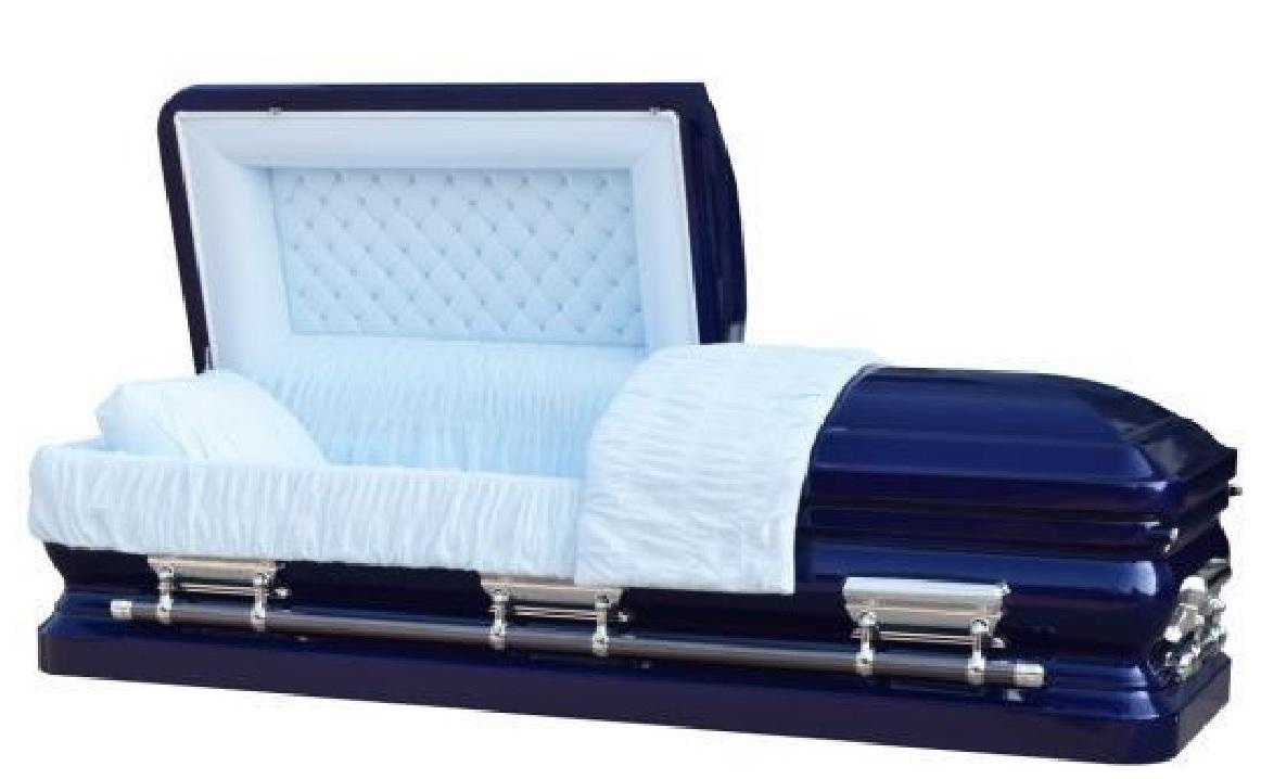 18 Gauge Steel Casket – Cobalt Blue Finish