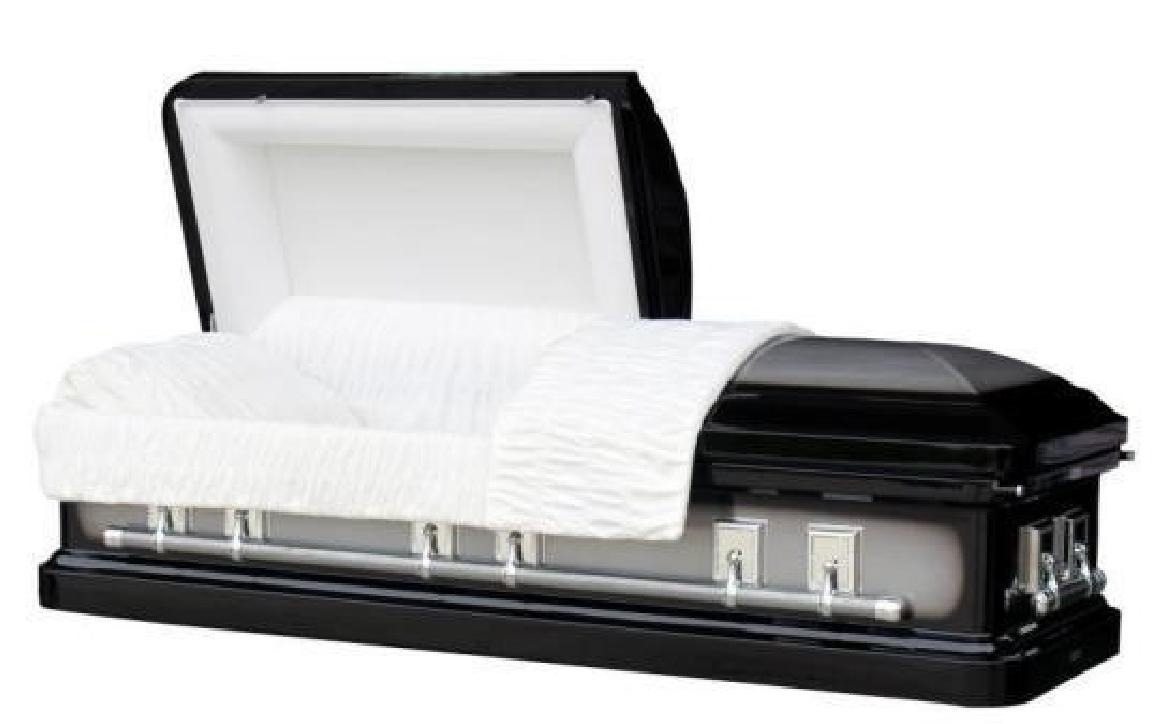 18 Gauge Steel Casket – Royal Ebony White Finish