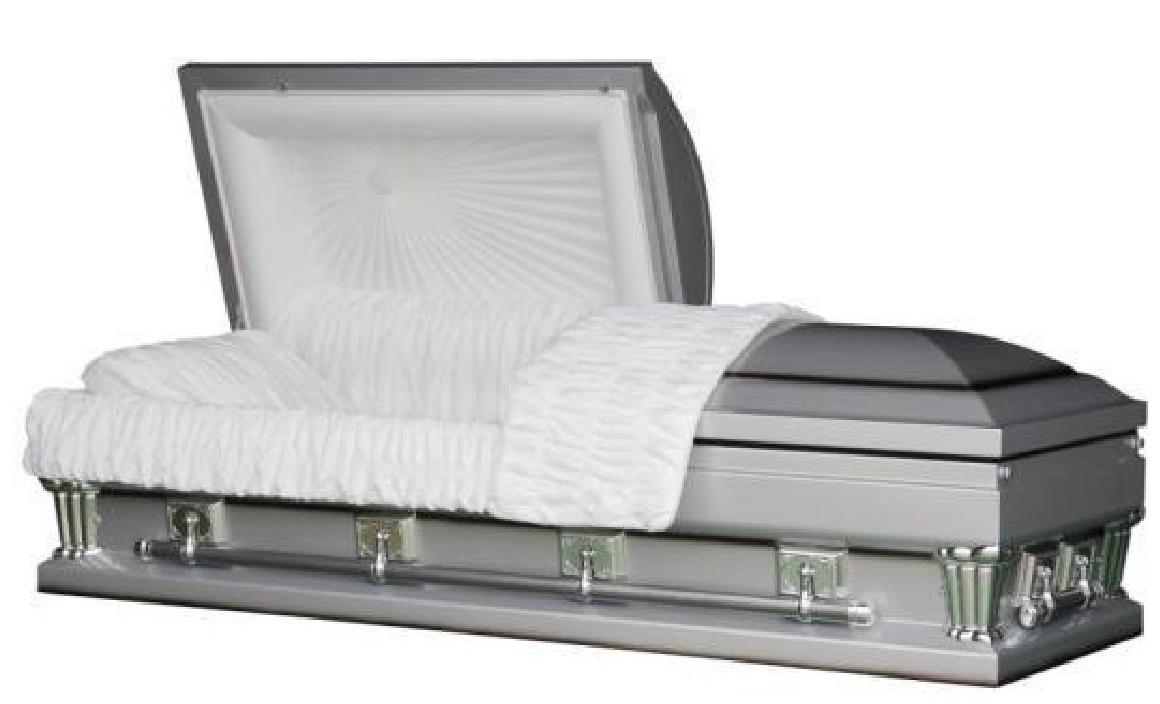 18 Gauge Steel Casket – Frank Silver Finish