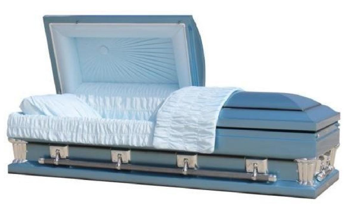 18 Gauge Steel Casket – Frank Blue Finish