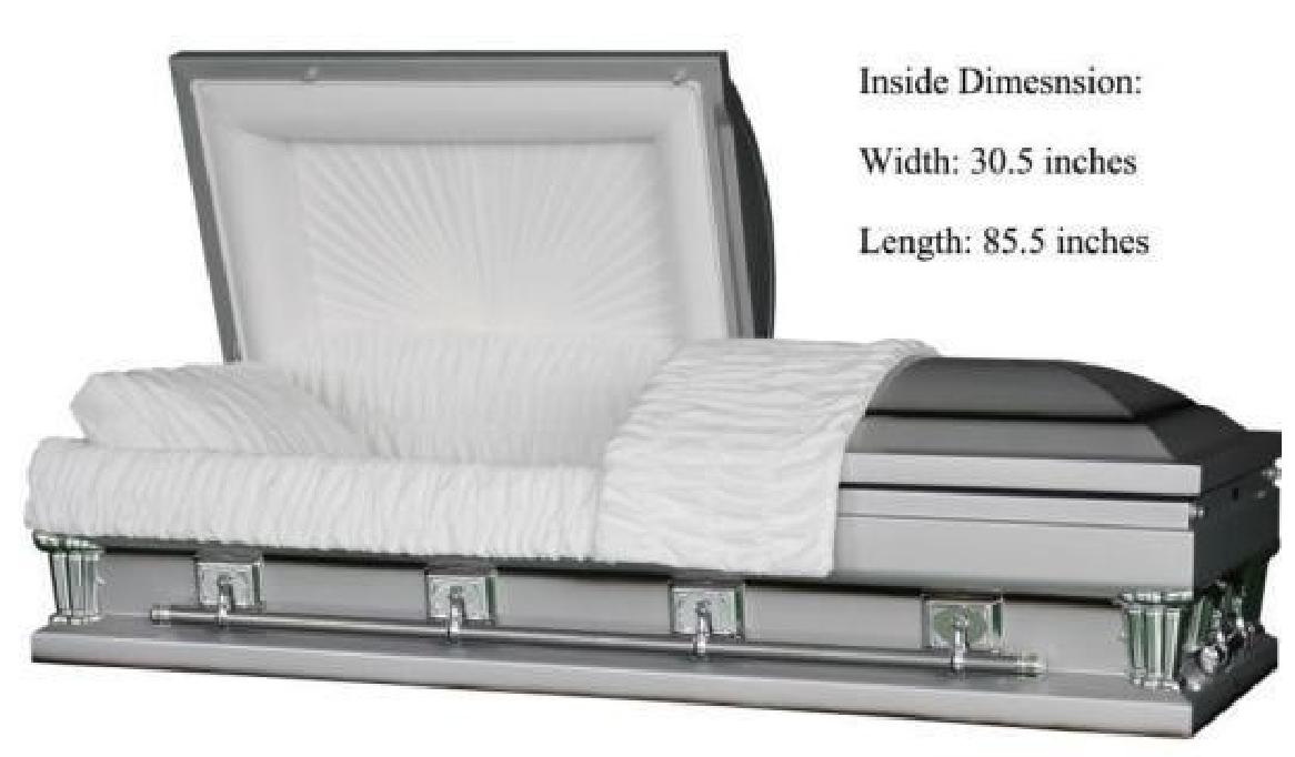 18 Gauge Steel Oversize Casket – Frank Silver Finish