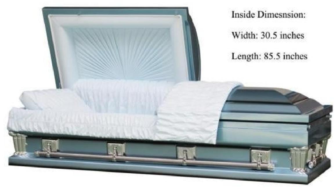 18 Gauge Steel Oversize Casket – Frank Blue Finish