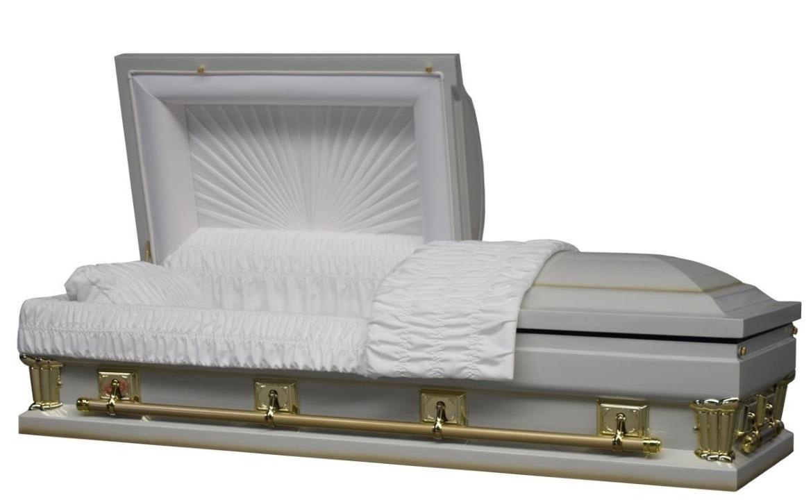 18 Gauge Steel Oversize Casket – Frank White Finish