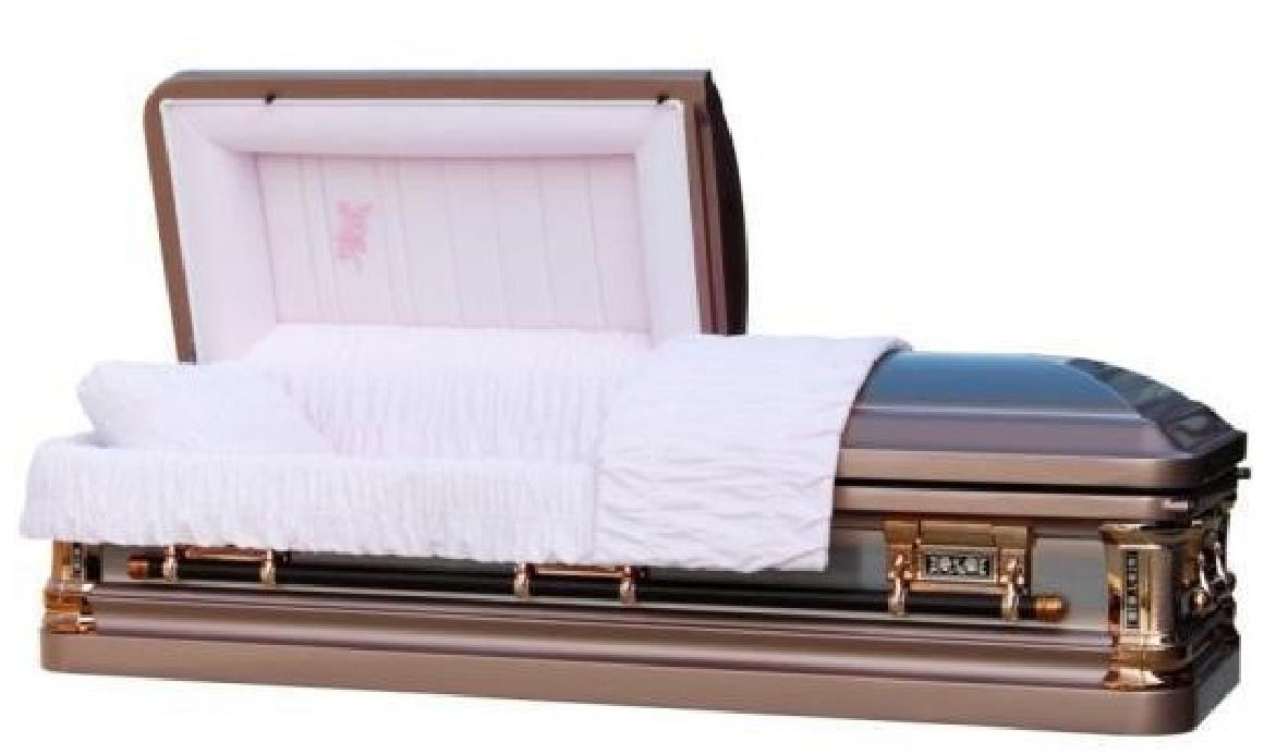 18 Gauge Steel Casket – Silver Rose Brush Finish