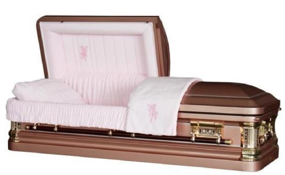 18 Gauge Steel Casket – Silver Rose Finish