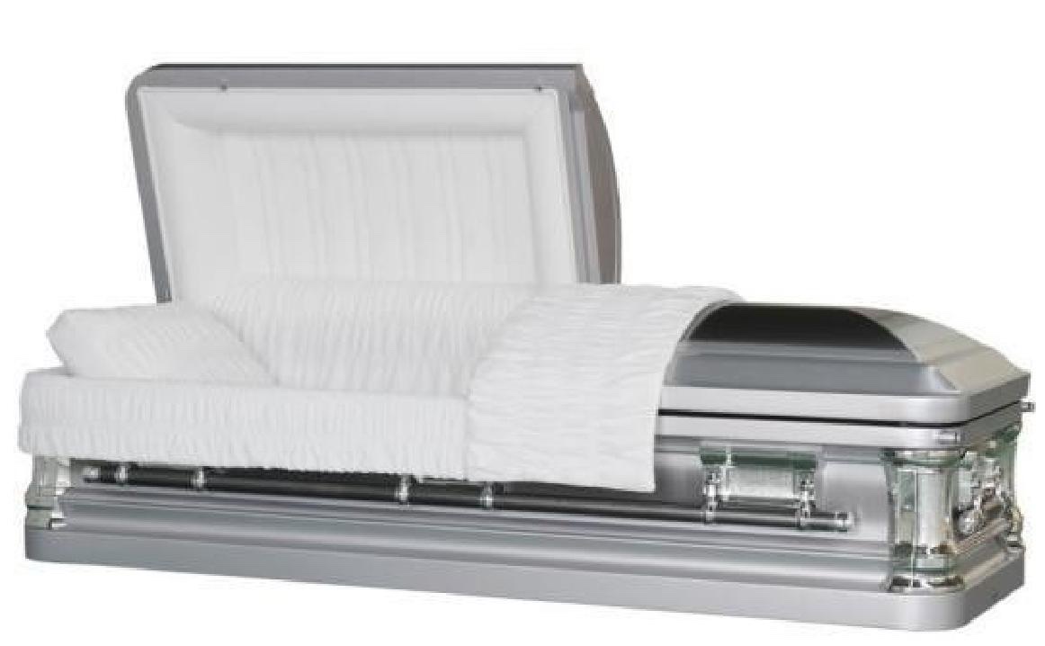 18 Gauge Steel Casket – Butler Silver Brush Finish