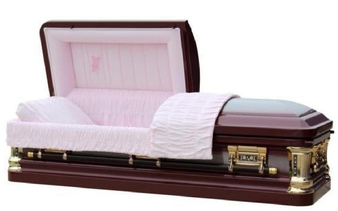 18 Gauge Steel Casket – Silver Plum Finish