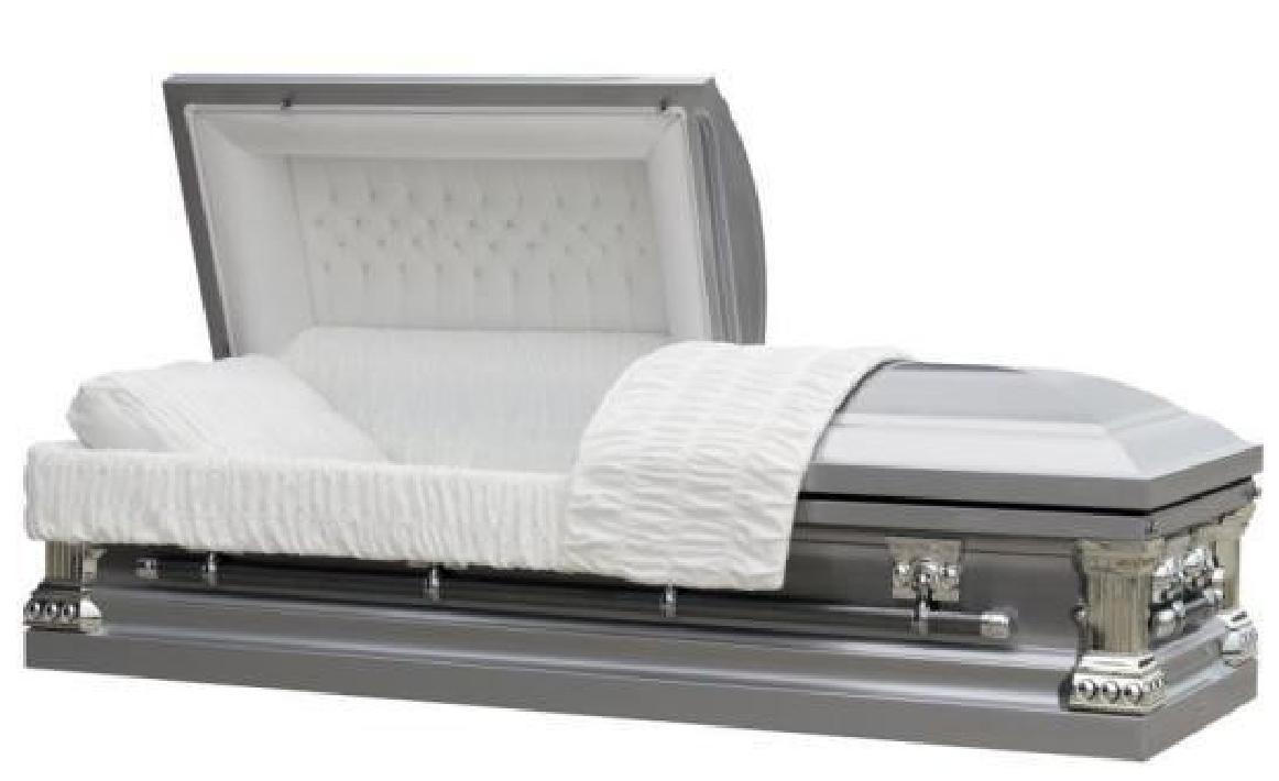 18 Gauge Steel Casket – Senator Silver Finish
