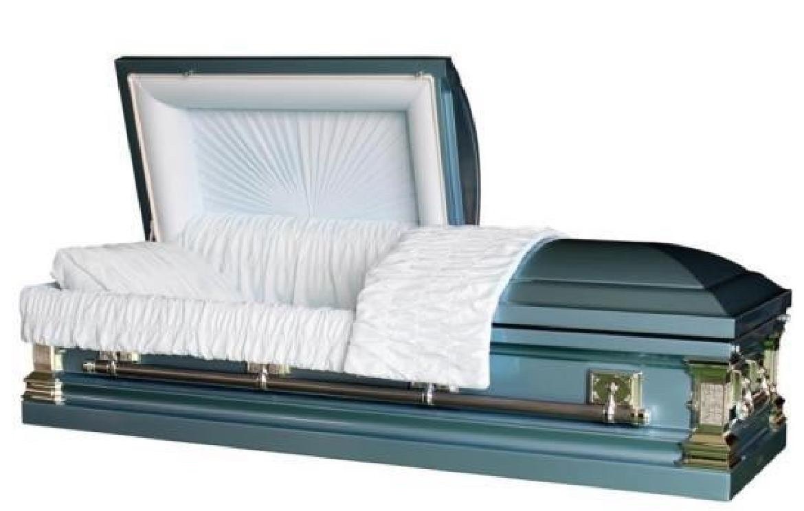 18 Gauge Steel Casket – Sunburst Blue Finish