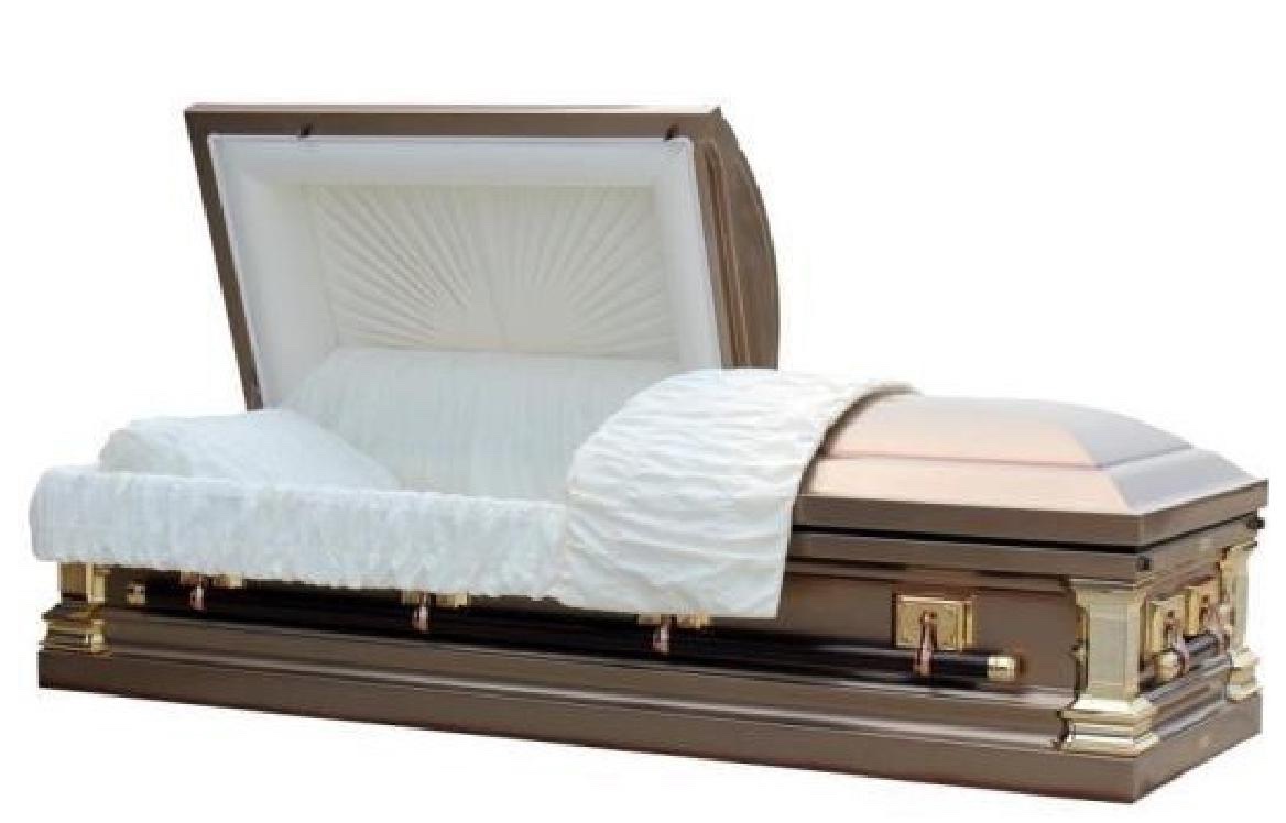18 Gauge Steel Casket – Sunburst Coppertone Finish