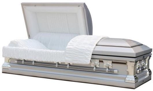 18 Gauge Steel Casket – Knight Silver Finish