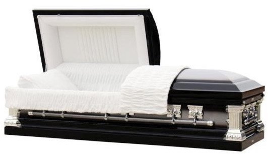 18 Gauge Steel Casket – Knight Black Brush Finish