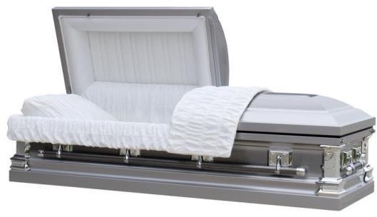 18 Gauge Steel Casket – Dutchess Silver Finish