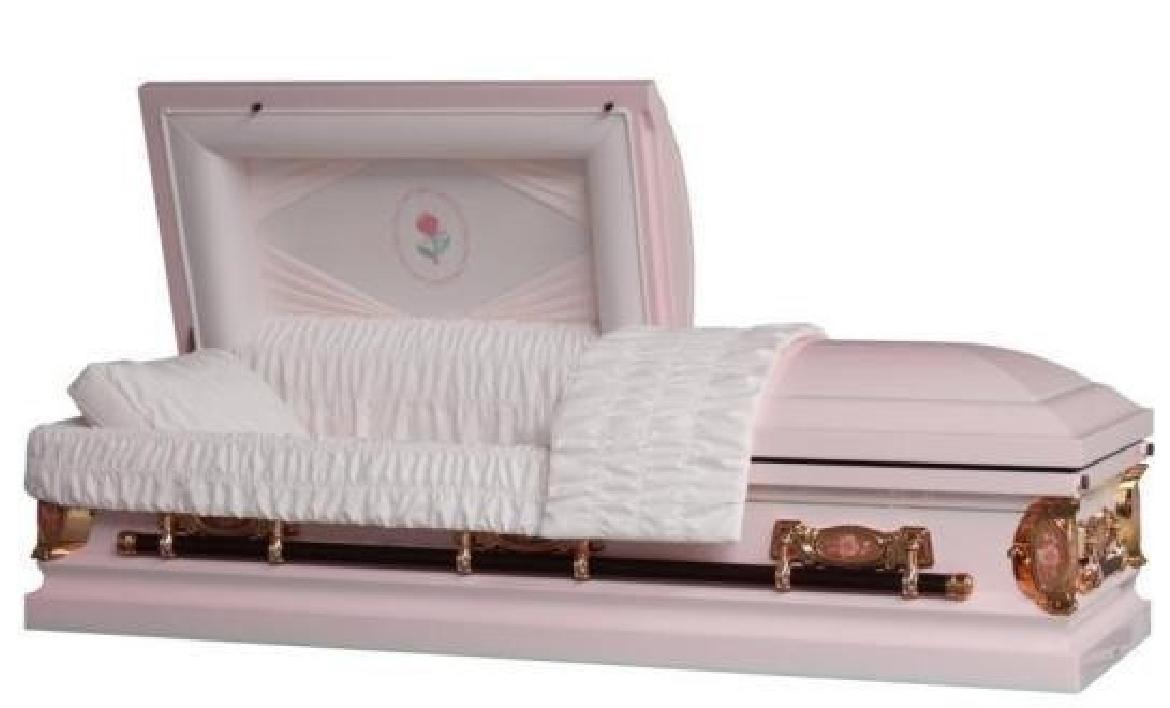 18 Gauge Steel Casket – Pink Rose Finish