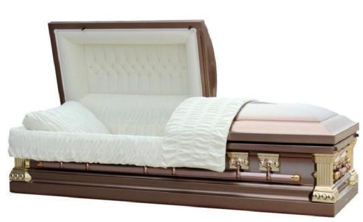 Jeff Coppertone Stainless Steel Casket