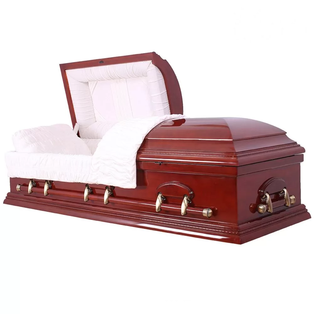 Solid Cherry Wood Casket – High Gloss Premier Edition