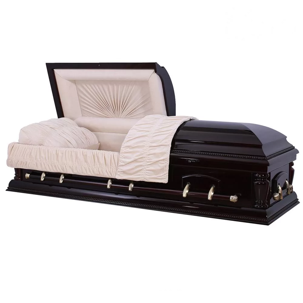 Solid Cherry Wood Casket – High Gloss Classic Edition