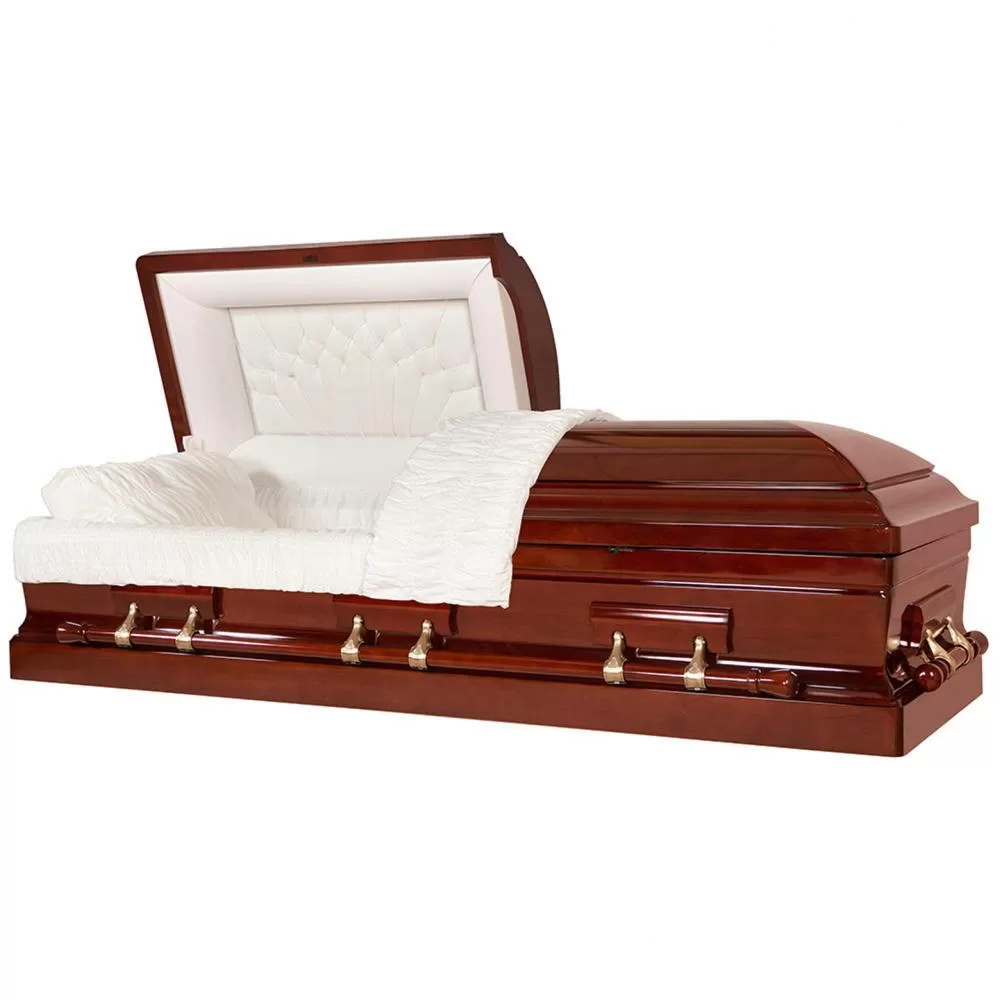 Solid Cherry Wood Casket – High Gloss Imperial Edition