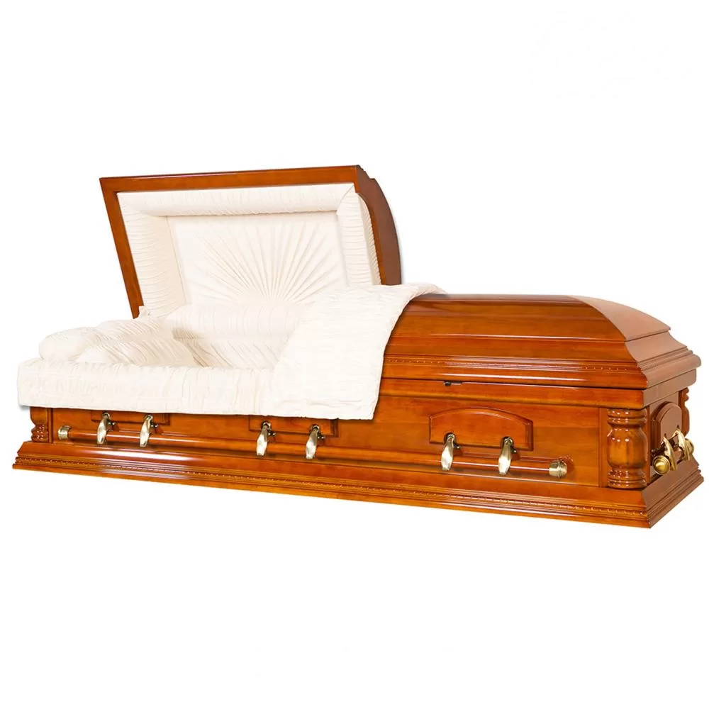 Solid Paulownia Wood Casket – High Gloss Eternal-Rest Series