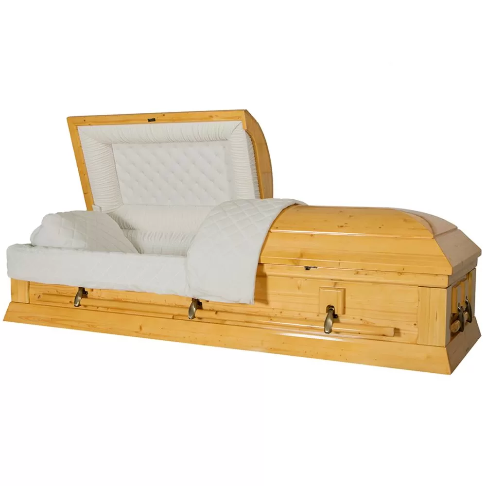 Solid Pine Half Couch Wood Casket – Eternal-Rest Signature