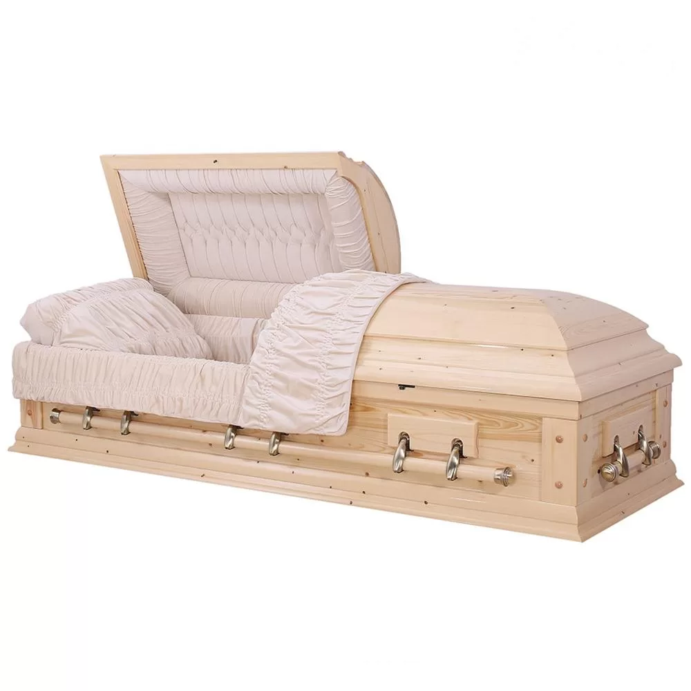 Solid Pine Half Couch Wood Casket – Eternal-Rest Heritage