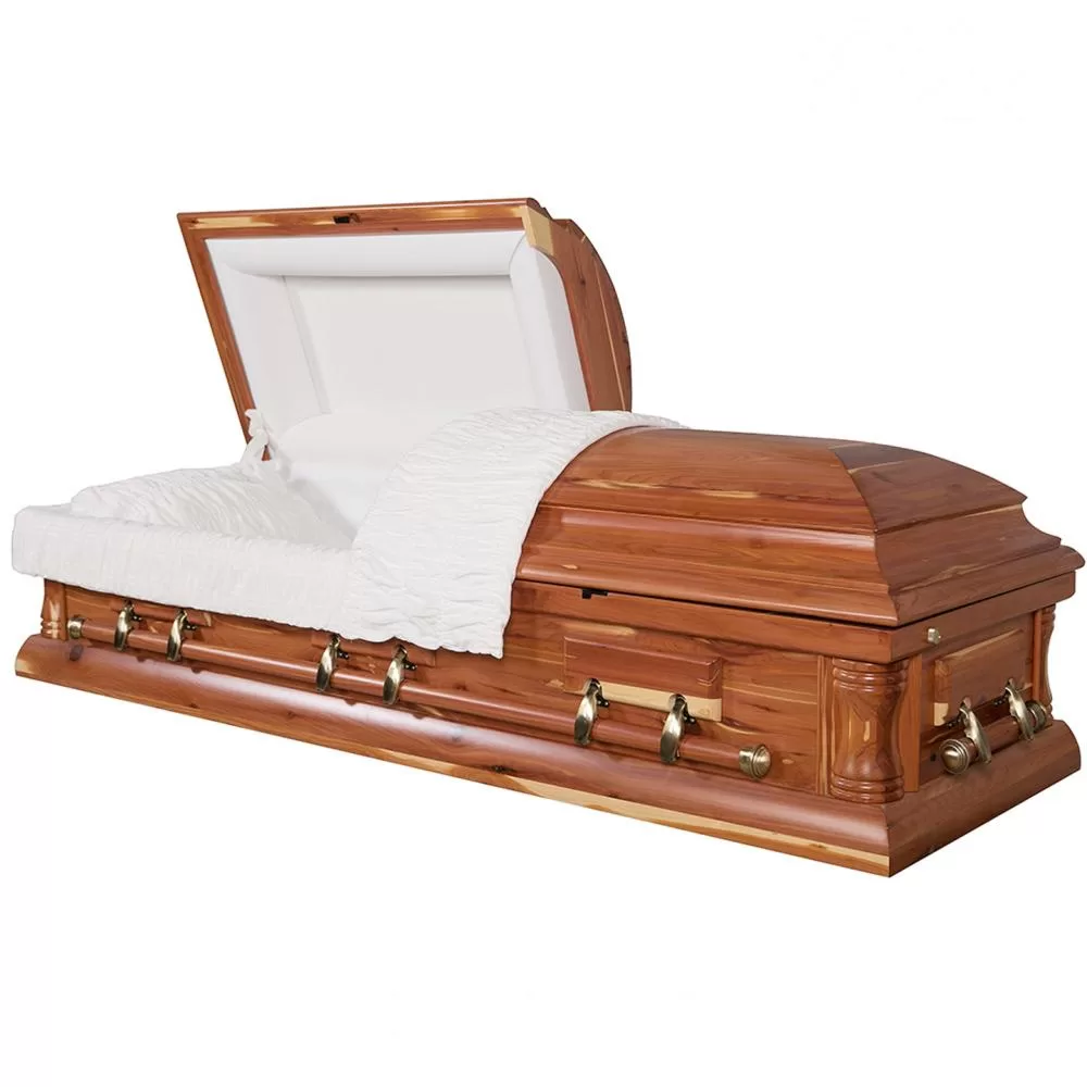 Solid Red Cedar Half Couch Wood Casket – Eternal-Rest Classic