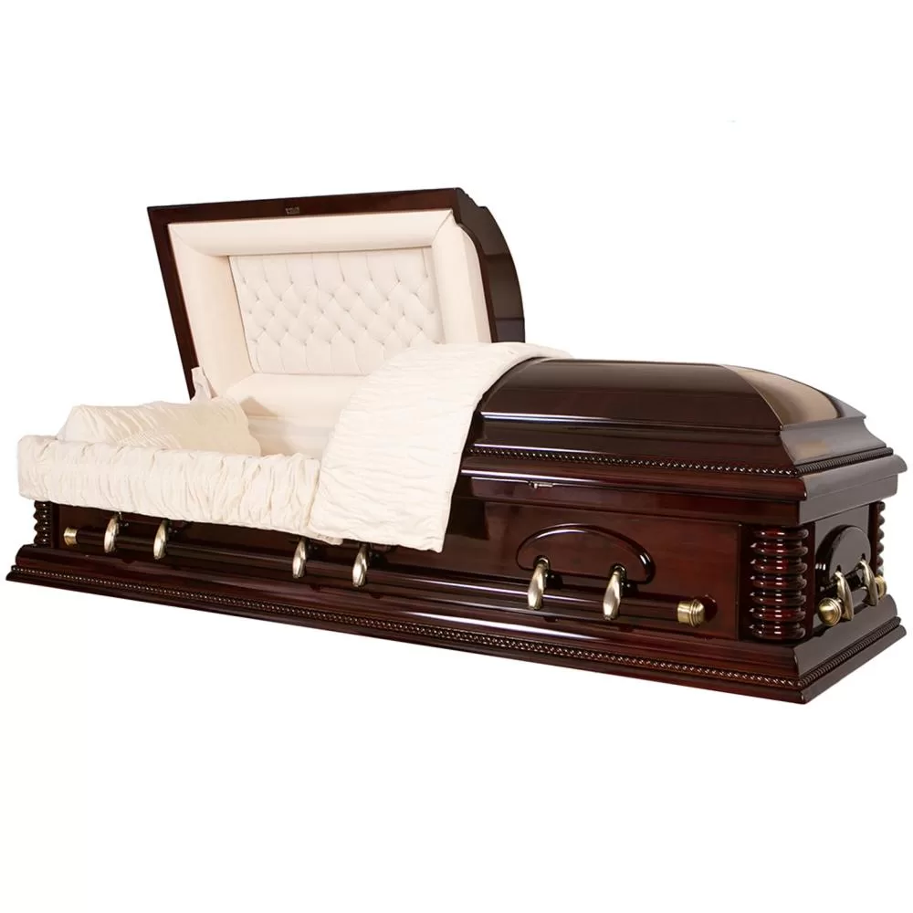Solid Poplar Half-Couch Wood Casket – Last Supper High-Gloss Finish