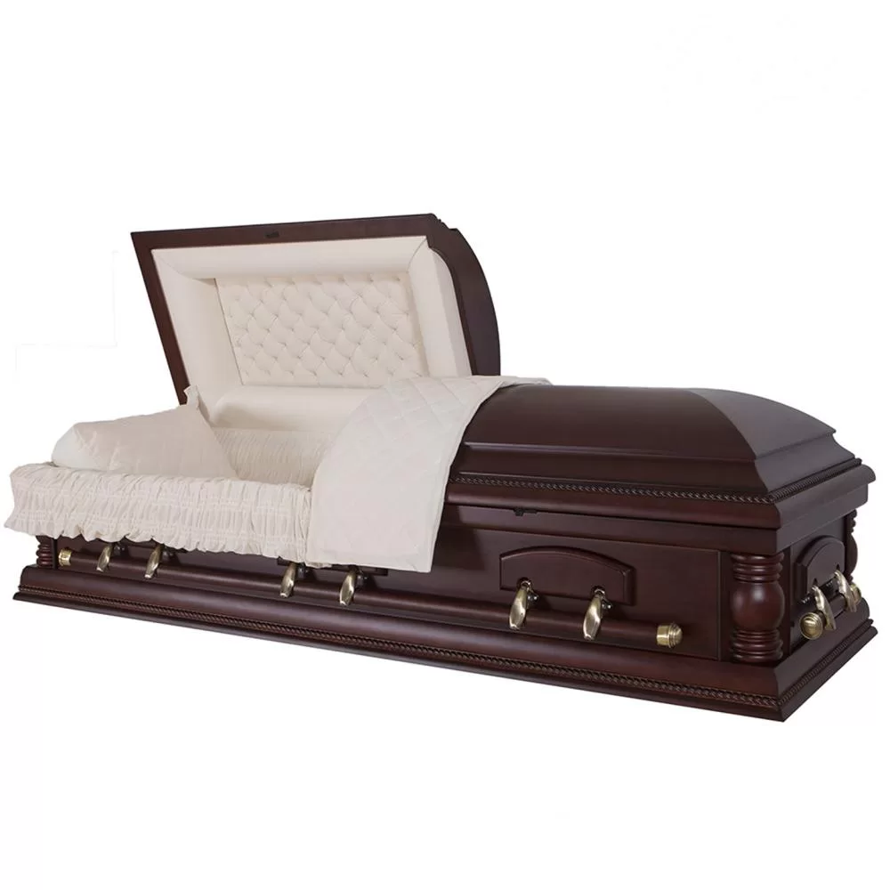 Solid Poplar Half-Couch Wood Casket – Medium-Gloss Balanced Appearance