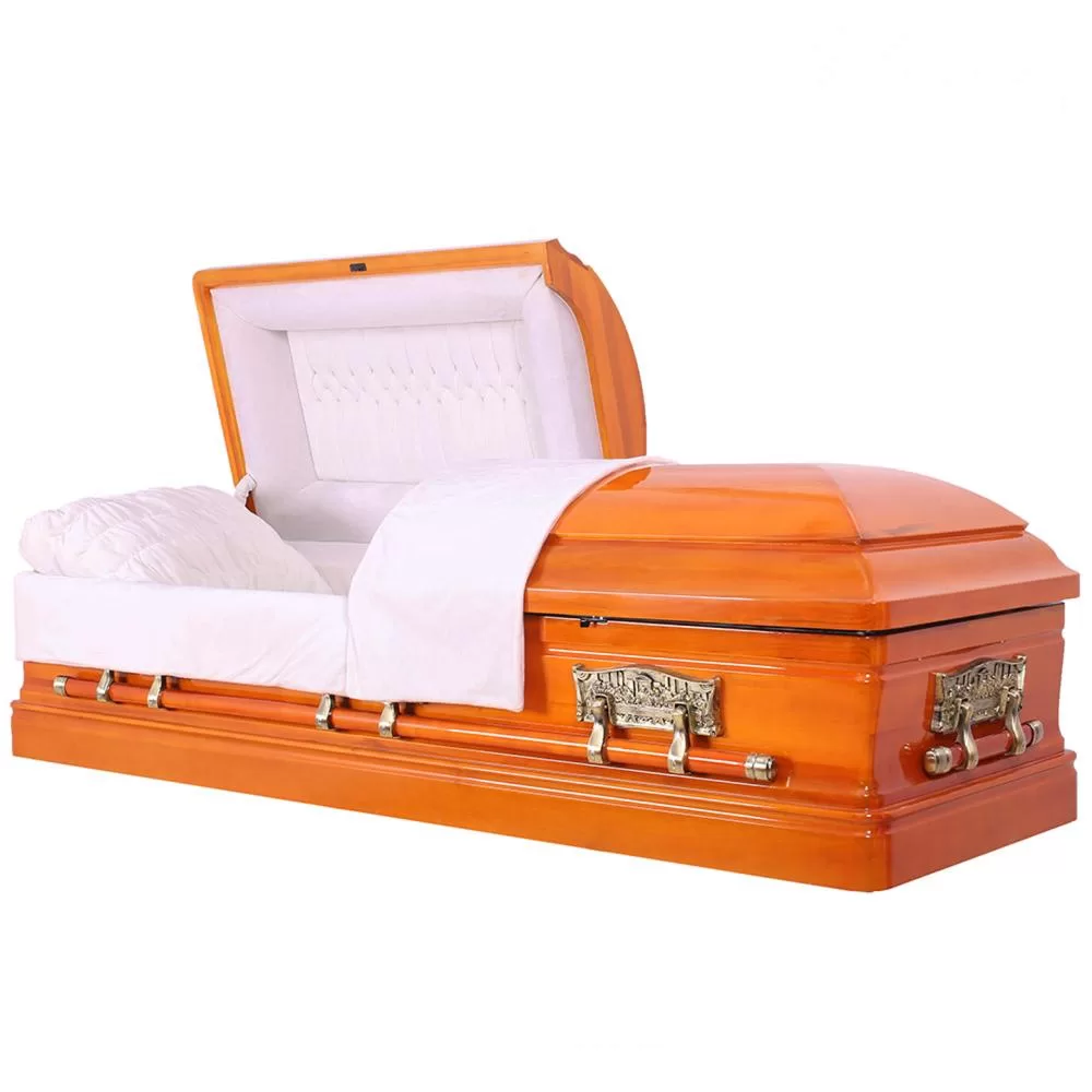 Solid Poplar Half-Couch Wood Casket – Last Supper Memorial Edition